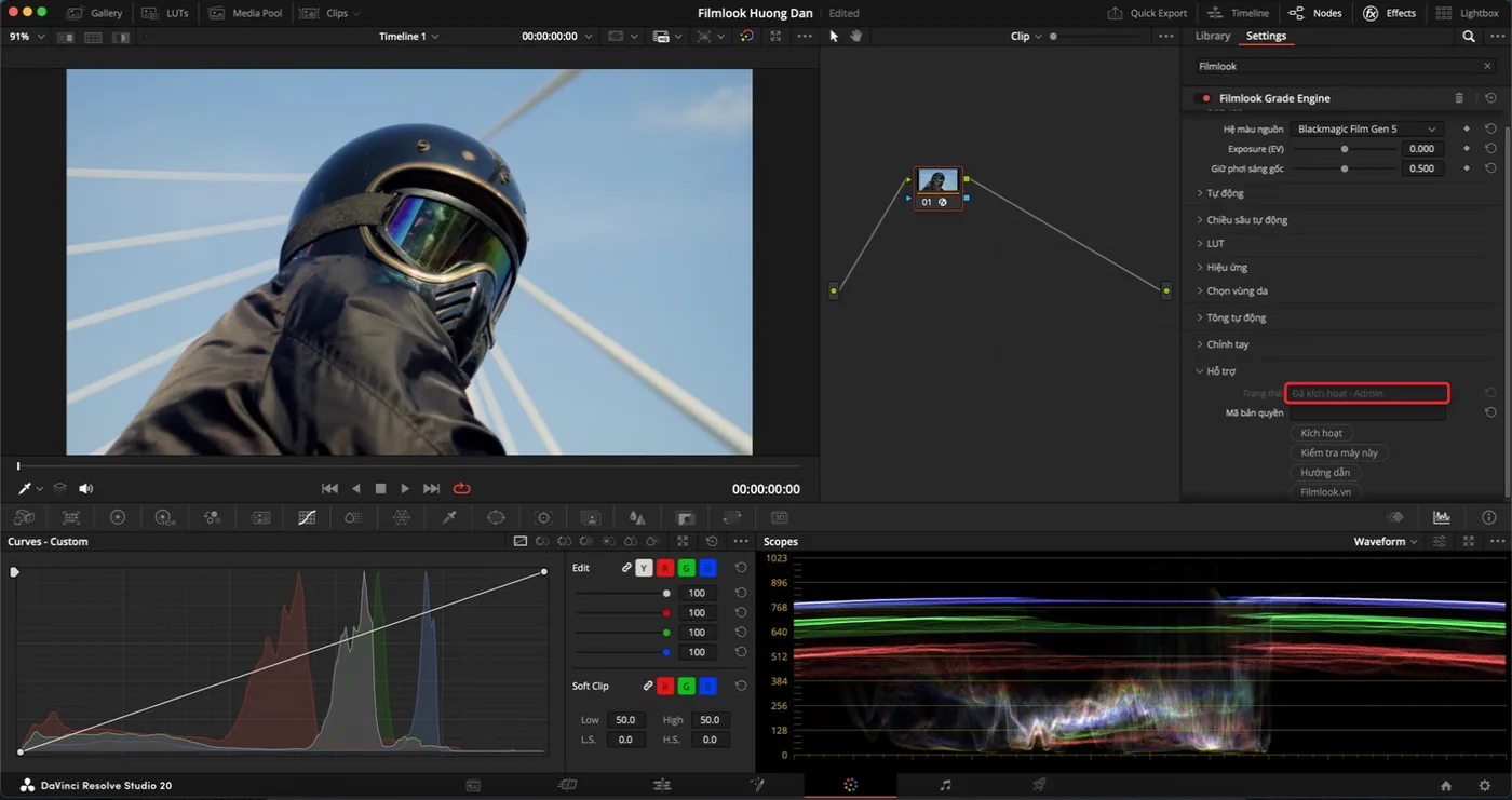 Filmlook Grade Engine trong DaVinci Resolve